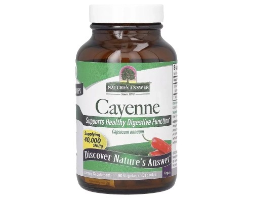 Трави Nature's Answer Кайєнський перець, Cayenne, 90 вегетаріанських капсул (NTA-16150)