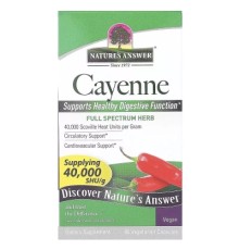 Трави Nature's Answer Кайєнський перець, Cayenne, 90 вегетаріанських капсул (NTA-16150)
