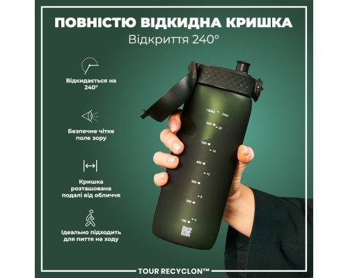 Пляшка для води ION8 OneTouch 750 мл BPA Free, Dark Green (I8RF750DGRE)