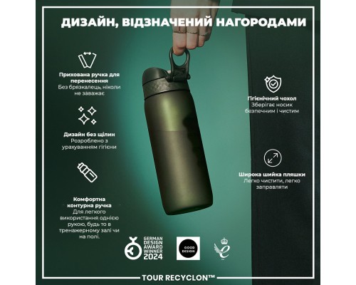Пляшка для води ION8 OneTouch 750 мл BPA Free, Dark Green (I8RF750DGRE)