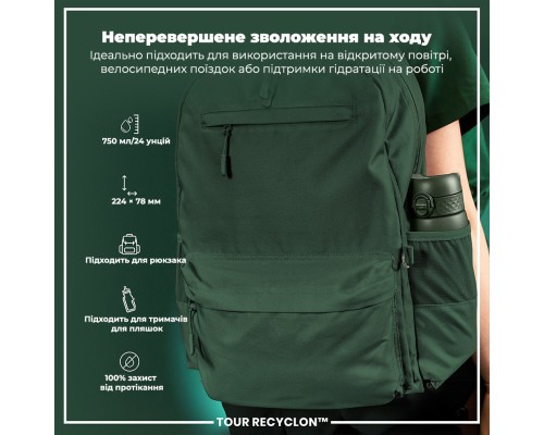 Пляшка для води ION8 OneTouch 750 мл BPA Free, Dark Green (I8RF750DGRE)