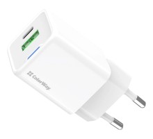 Зарядний пристрій ColorWay GaN Mini 30W PD Port PPS USB (Type-C PD + USB QC4.0) white (CW-CHS053PD-WT)