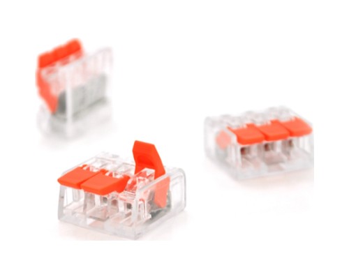 З'єднувач кабелю 3-pin аналог WAGO K221-413, 15штпак Voltronic (K221-413/15)