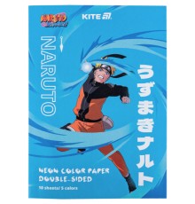 Кольоровий папір Kite А4 неоновий Naruto (10 аркушів/ 5 кольорів) (NR24-252)
