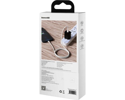 Дата кабель USB-C to Lightning 1.0m Cafule Metal PD 20W white Baseus (CATLJK-A02)