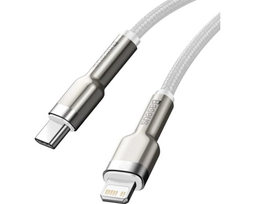 Дата кабель USB-C to Lightning 1.0m Cafule Metal PD 20W white Baseus (CATLJK-A02)