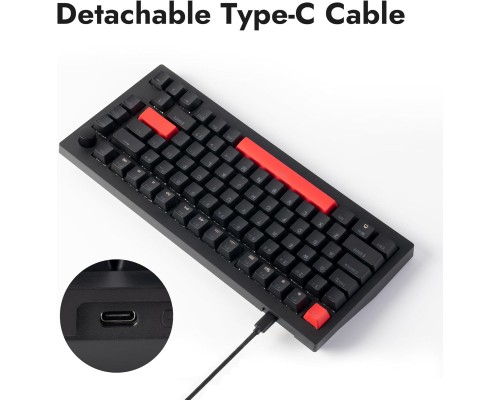 Клавіатура Lemokey Keychron X4 Red LED USB Black (X4-A1-UA)