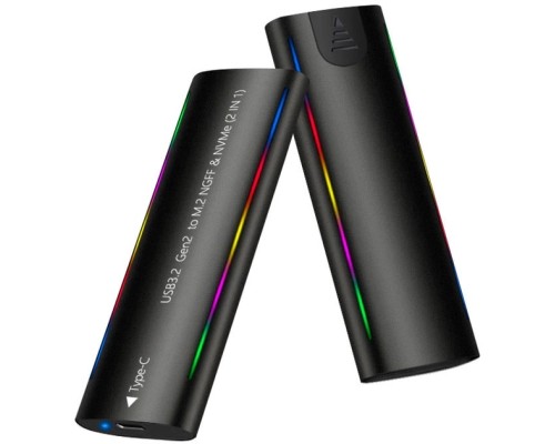 Кишеня зовнішня Dynamode M.2 SSD NVMe/SATA combo USB3.2 GEN2 Type-C aluminium black (DM-CAD-SSD10)