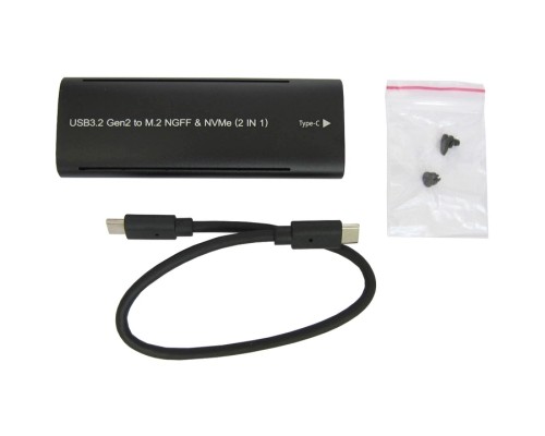 Кишеня зовнішня Dynamode M.2 SSD NVMe/SATA combo USB3.2 GEN2 Type-C aluminium black (DM-CAD-SSD10)
