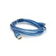 Дата кабель USB 2.0 AM/AF 3.0m ferrite transparent blue Voltronic (YT-AM/AF-3.0TBL)