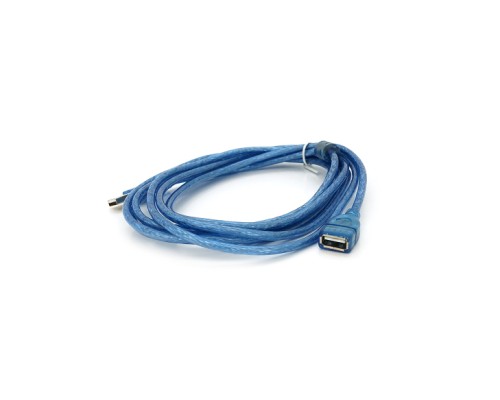 Дата кабель USB 2.0 AM/AF 3.0m ferrite transparent blue Voltronic (YT-AM/AF-3.0TBL)