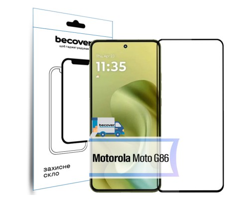 Скло захисне BeCover Motorola Moto G86 Black (713727)