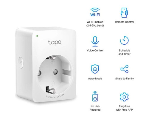 Розумна розетка TP-Link Tapo P100M N300 BT 10A (TAPO-P100M)