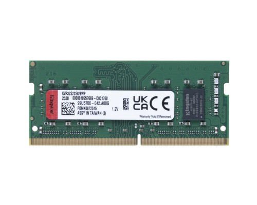 Модуль пам'яті для ноутбука SoDIMM DDR4 8GB 3200 MHz Kingston (KVR32S22S8/8WP)