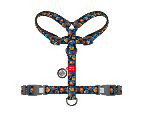 Шлея для собак WAUDOG Nylon анатомічна H-подібна з QR-паспортом 