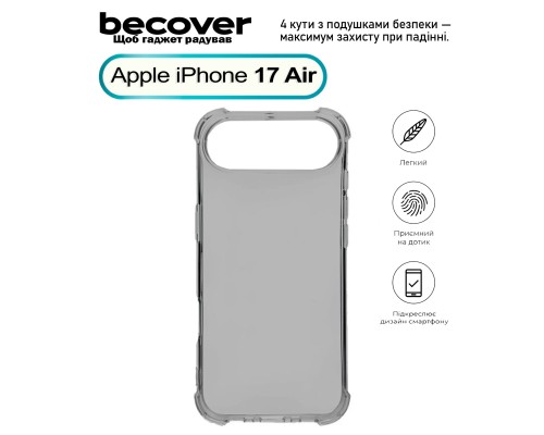 Чохол до мобільного телефона BeCover Anti-Shock Apple iPhone 17 Air Grey (713796)