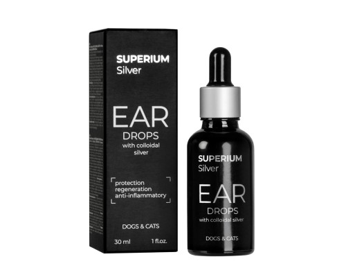 Краплі для тварин Superium Сільвер вушні з колоїдним сріблом для котів та собак 30 мл (9105)