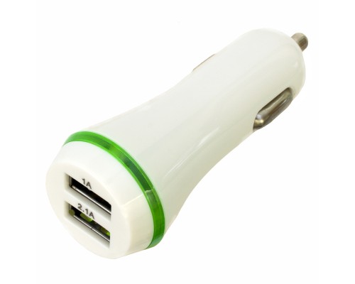 Зарядний пристрій Patron 2xUSB 2A/1A white (PN-2USB-CAR-WH)