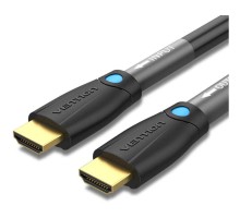 Кабель мультимедійний Cotton Braided 4K HDMI Male to Male Cable 1M Black Zinc Alloy Type VENTION (ALMBF)