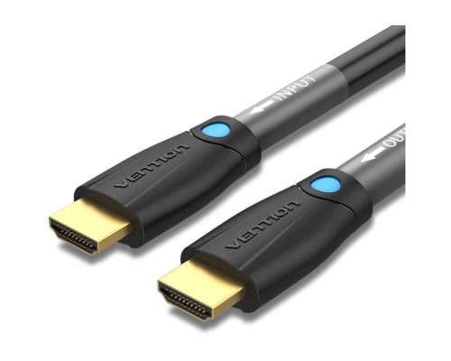 Кабель мультимедійний Cotton Braided 4K HDMI Male to Male Cable 1M Black Zinc Alloy Type VENTION (ALMBF)