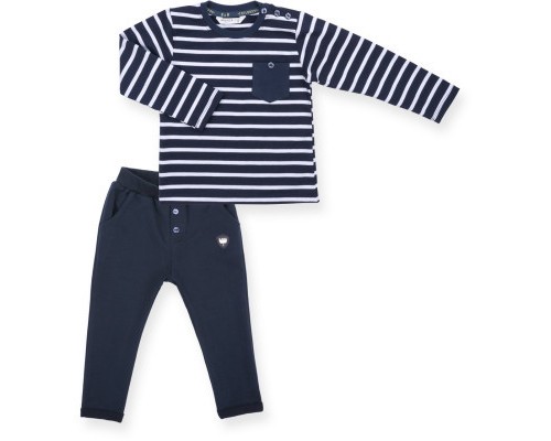 Набір дитячого одягу Breeze в смужку і з кишенькою (8999-74B-darkblue)
