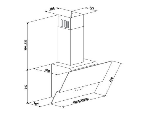 Витяжка кухонна Eleyus Element 700 60 WH