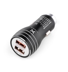 Зарядний пристрій Vinga QC3 Quick Dual USB Car Charger aluminium 18W Max (VCCQAABK)