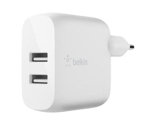 Зарядний пристрій Belkin Home Charger (24W) DUAL USB 2.4A, white (WCB002VFWH)