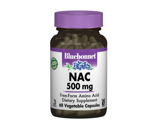 Амінокислота Bluebonnet Nutrition NAC (N-Ацетил-L-Цистеин) 500мг, 60 гелевих капсул (BLB0064)