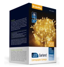 Гірлянда ColorWay LED 200 20м 8 функцій теплий колір 220V (CW-G-200L20V)