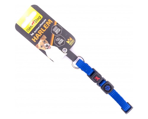 Нашийник для тварин GimDog Harlem нейлон 20-30 см/10 мм блакитний (8009632058580)