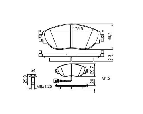 Гальмівні колодки Bosch 0 986 494 704