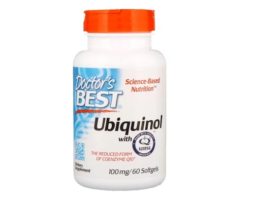 Антиоксидант Doctor's Best Убіхінол, Ubiquinol with Kaneka, 100 мг, 60 желатинових капсул (DRB-00205) 