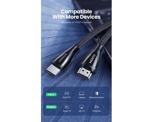 Кабель мультимедійний HDMI to HDMI 3.0m V2.1 HD140 Ugreen (80404)