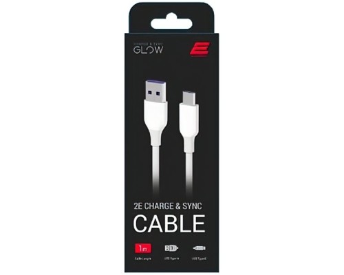 Дата кабель USB 2.0 AM to Type-C 1.0m Glow white 2E (2E-CCAC-WH_)