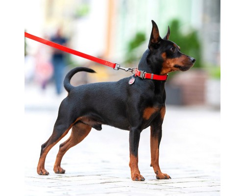 Повідок для собак WAUDOG Waterproof M Ш 20 мм Д 305 см червоний (27363)