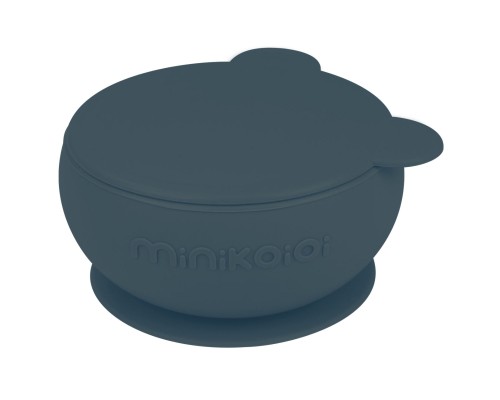 Тарілка дитяча MinikOiOi Bowly глибока з кришкою на присосці Deep Blue (101080010)