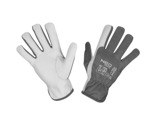 Захисні рукавиці Neo Tools козяча шкіра, р.9, сіро-білий (97-656-9)