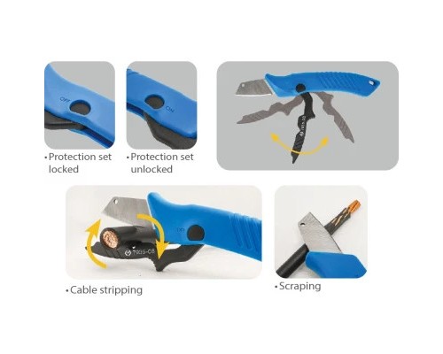 Ніж монтажний KING TONY для кабелів, зі змінним лезом (7935-08)