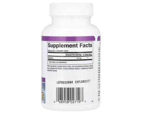 Амінокислота Natural Factors Мелатонін, 10 мг, Stress Relax, Melatonin, 60 жувальних таблеток (NFS-02719) Амінокислота Natural Factors Мелатонін, 10 мг, Stress Relax, Melatonin, 60 жувальних таблеток (NFS-02719)
