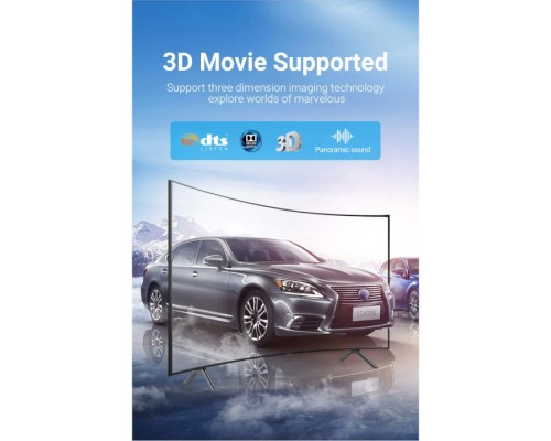 Кабель мультимедійний HDMI to HDMI 2.0m V2.1 8K 60Hz Silver Metal Type Vention (ALCIH)