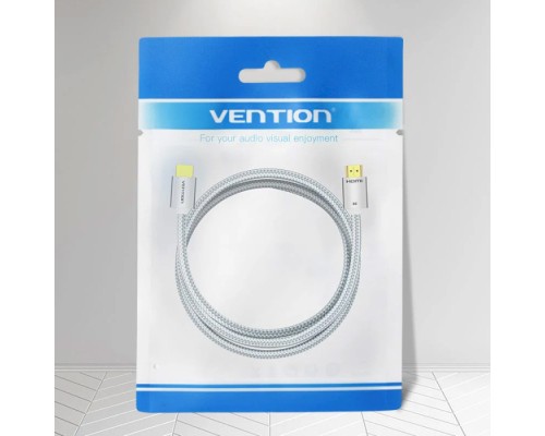 Кабель мультимедійний HDMI to HDMI 2.0m V2.1 8K 60Hz Silver Metal Type Vention (ALCIH)