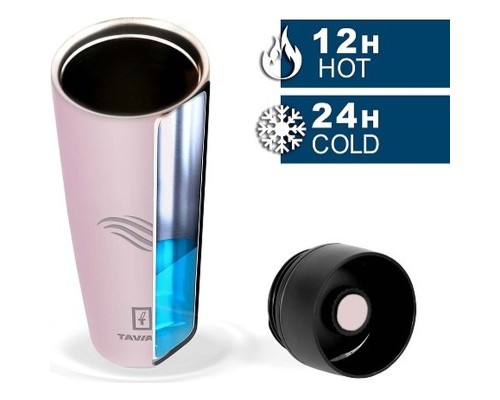 Термокружка Tavialo матовий світло-рожевий колір + 2 ущільнювальних кільця 460 мл (190460106)