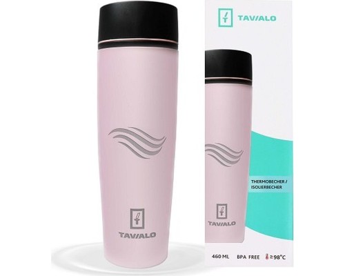 Термокружка Tavialo матовий світло-рожевий колір + 2 ущільнювальних кільця 460 мл (190460106)
