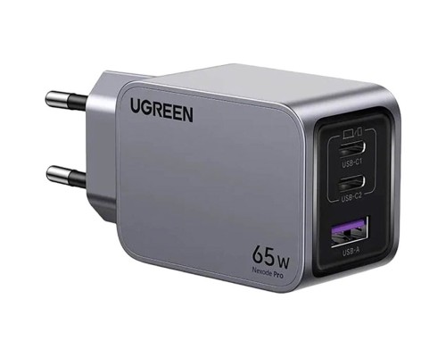 Зарядний пристрій Ugreen 3xUSB 65W (2хUSB-C+USB-A) Gan Nexode Pro X755 (25871)