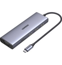 Концентратор Ugreen USB3.1 Type-C to HDMI60Hz/VGA/USB 3.0х3/RJ45/SD/TF/PD 100W 9-in-1 CM498 (15600)