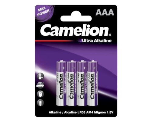 Батарейка Camelion AAA LR03 Ultra Alkaline * 4 (LR03-BP4UT)