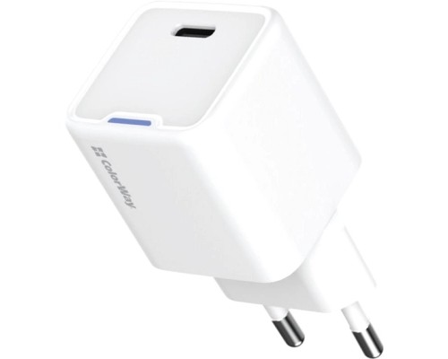 Зарядний пристрій ColorWay GaN Mini 30W PD Port PPS USB-C white (CW-CHS054PD-WT)
