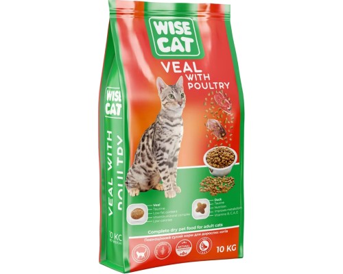 Сухий корм для кішок Wise Cat Veal with poultry 400 г (4820111141630)