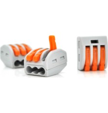 З'єднувач кабелю 3-pin аналог WAGO K222-413, 15штпак Voltronic (K222-413/15)
